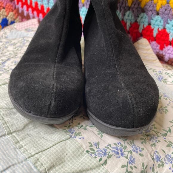 La Canadienne Suede Wedge Ankle Bootie Size 8.5 boot leather made in Canada - Picture 4 of 7